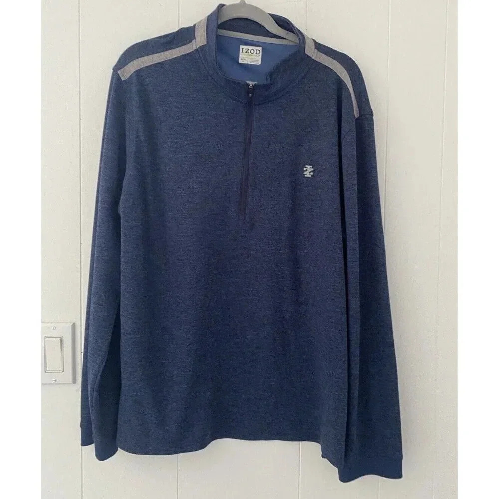 Izod Golf‎ Men's Size XL 1/4 Zip Pullover Heathered Blue H112